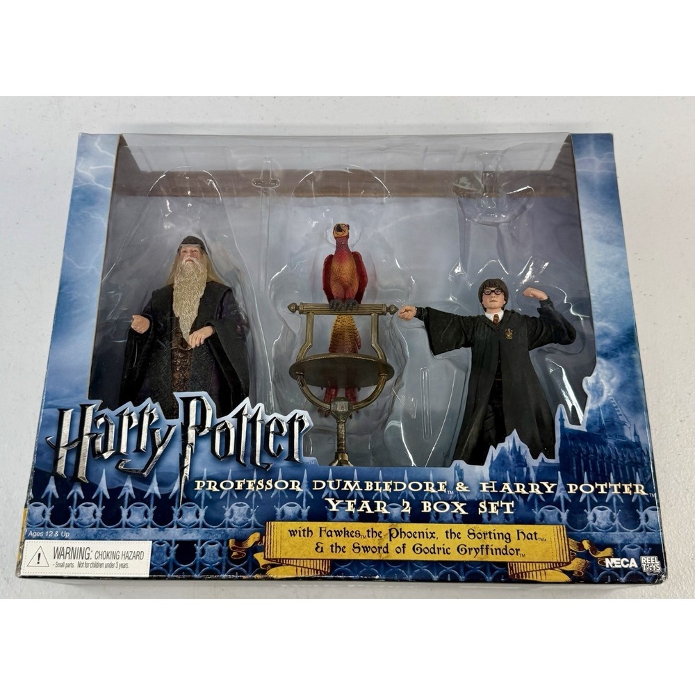NECA Harry Potter Professor Dumbledore Fawkes Year 2 Box Set Figures NEW MINT!
